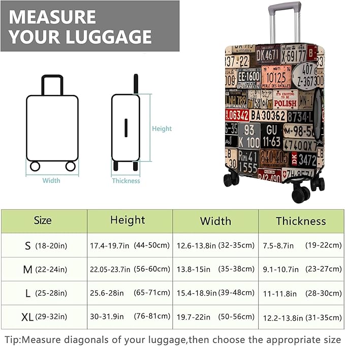 Travel Luggage Cover Suitcase Protector Fits 18-32 Inch Luggage Wheel Covers Patterned Travel Related Items Flower Luggage Protector Elastic Anti-scratch Suitcase Cover M