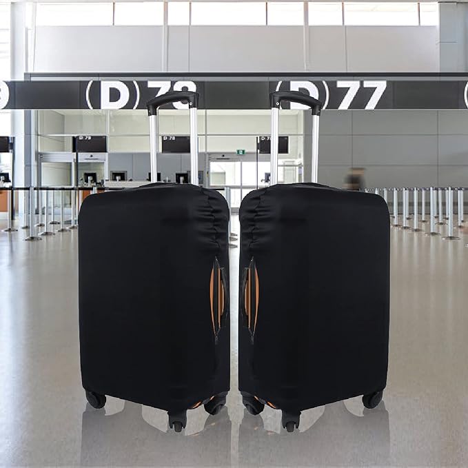 Explore Land Travel Luggage Cover Suitcase Protector Fits 23-26 Inch Case (Black, M)