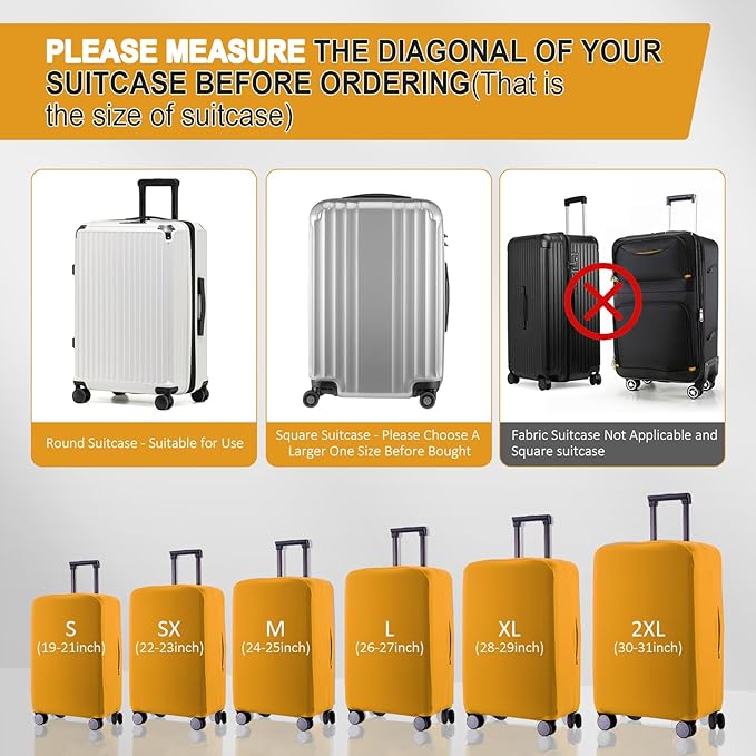 Travel Luggage Cover - Scratch-Resistant Suitcase Protector, Fit 28-29 Inch, Yellow (XL)