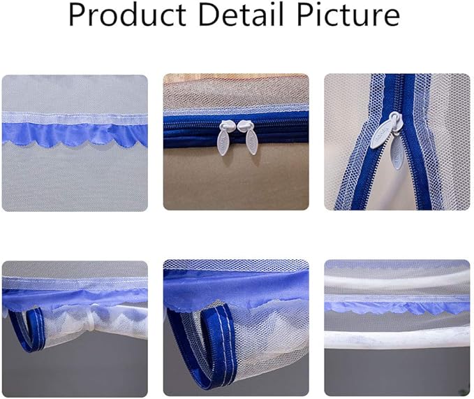 Pop-up Mosquito net Double Bed,L79 x W71 x H59 in Double Door Zip Portable Tent Travel Mosquito net Free-Standing use one Compartment to Install Suitable for Bedroom no Hooks.L200*W180*H150CM