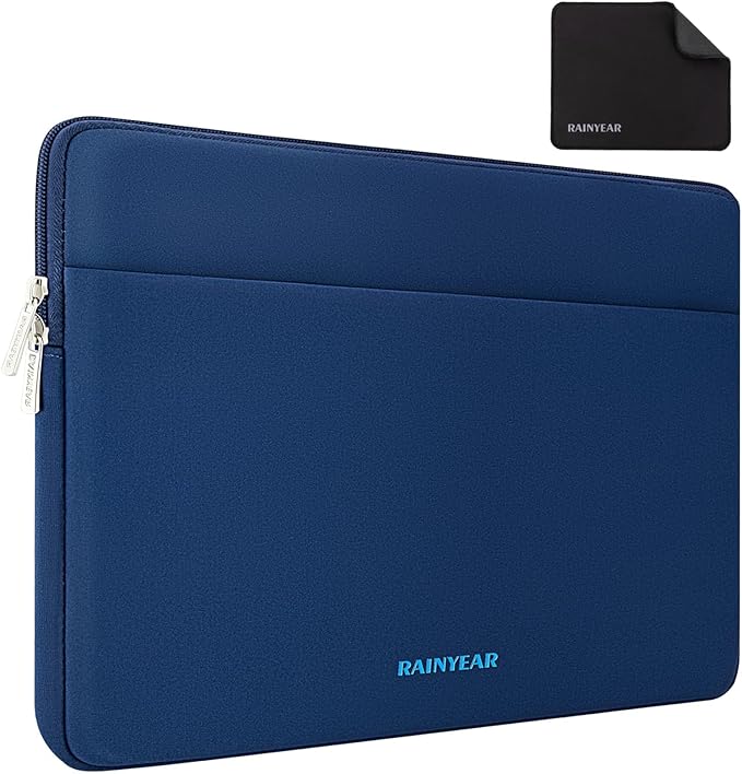RAINYEAR Laptop Sleeve Case 15.6 Inch, Protective Portable Case with Front Pocket, Briefcase Handbag Computer Carrying Bag Laptop Bag Compatible for HP, Dell, Asus, Lenovo, Notebook, Navy Blue