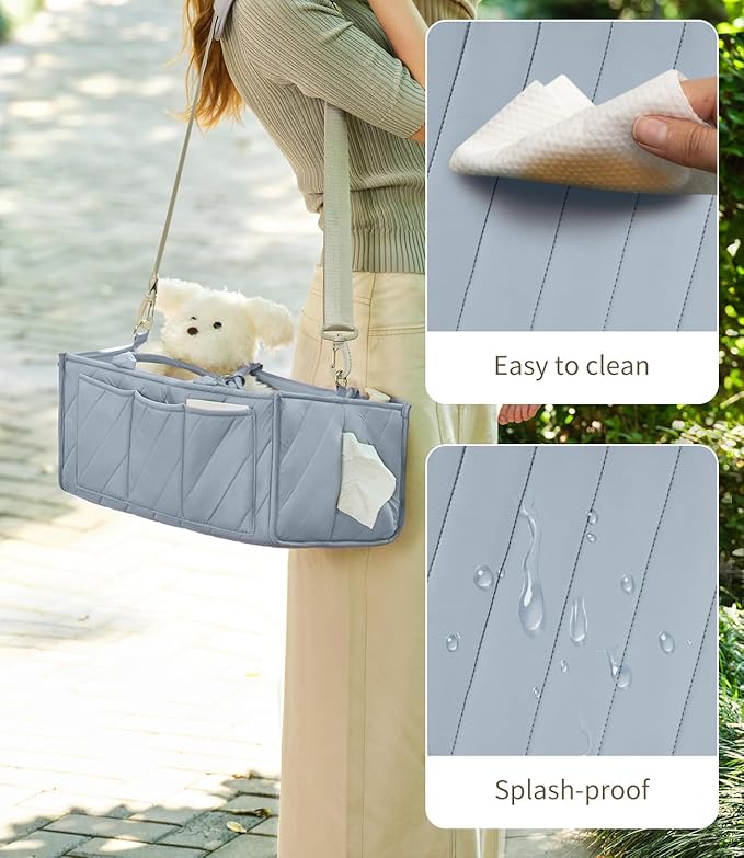 Baby Diaper Caddy with Tissue Pocket, Multi-Function Caddy Organizer with Shoulder Strap & Stroller Clips – Durable Organizer Bags for Nursery, Travel & Car, Baby Essentials Changing Table