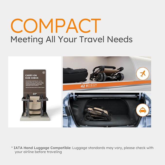 MAMAZING Ultra Air X Travel Stroller - Ultra-Lightweight Under 10 lbs, Carbon Fiber Frame & Airplane Friendly, Lightweight Stroller with Reclining Seat, UPF 50+ Canopy & Travel Bag