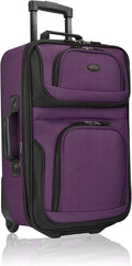 U.S. Traveler Lightweight Rolling 20" Carry On Luggage Softside Suitcase, Purple, 2 Wheel Single
