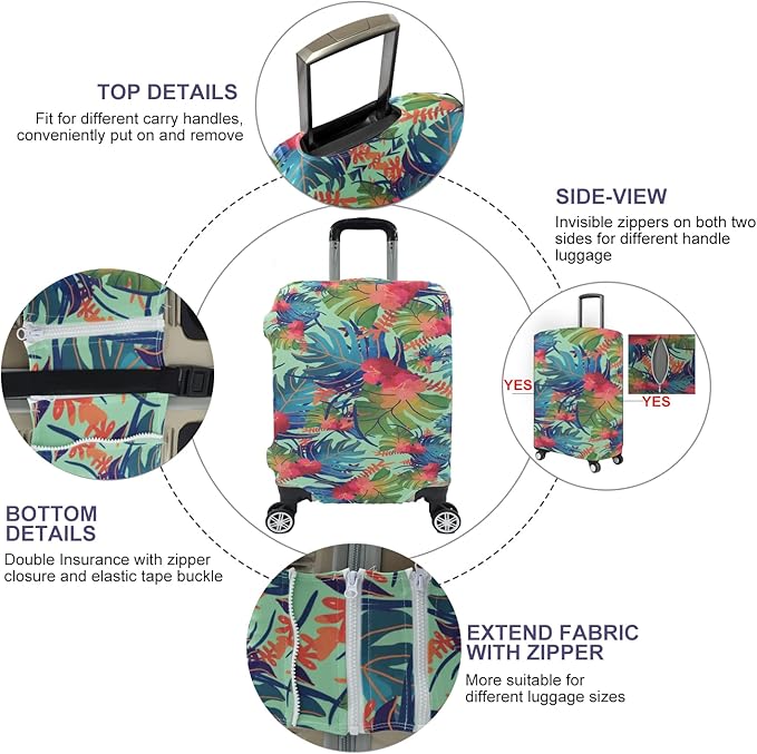 Travel Luggage Cover, Suitcase Protector Bag Fits 19-20 Inch Luggage Colorfulmaple