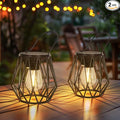 Solar Lanterns Outdoor Waterproof, Upgraded Powered Hanging Solar Lights for Outside, Auto On/Off, Brighter Hanging Outdoor Decor Lights for Yard Garden Patio Pathway 2 Pack