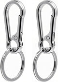 Keychain Keyring Set for Men Women Classic Metal Home Car Key Holder Organizer Portable Carabiner Clip Accessories 2PCS