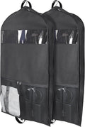 Zilink GarMen&Woment Bags for Hanging Clothes 43/'' Suit Bags for Men&Women Travel with 2 Large Mesh Pockets and Clear Window, for Suit, Coat, Dress, Set of 2