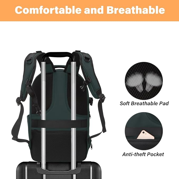 MOSISO Camera Backpack, DSLR/SLR/Mirrorless Photography Camera Bag Waterproof Artistic Geometric Hardshell Case with Tripod Holder&15-16 inch Laptop Compartment for Canon/Nikon/Sony, Emerald Green