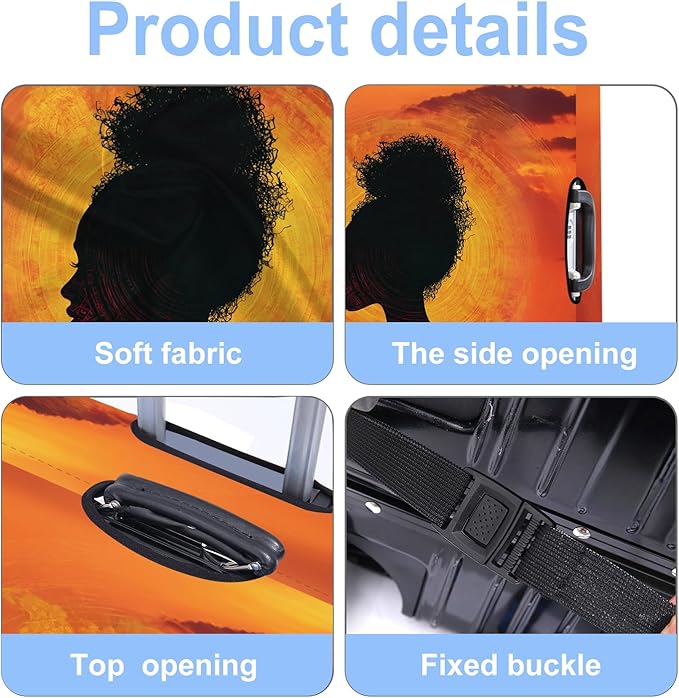 Luggage Cover Washable Suitcase Protector Anti-scratch Suitcase cover Fits 20-34 Inch Luggage (Girl-3, S(20-22inch suitcase))