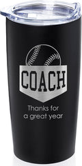 Lifetime Creations Engraved Baseball Coach Tumbler: Baseball Coach Gifts, Baseball Coach Thank You Gift Ideas, Appreciation Gift, Insulated Stainless Steel (Matte Black, 20 Ounce Travel Mug)