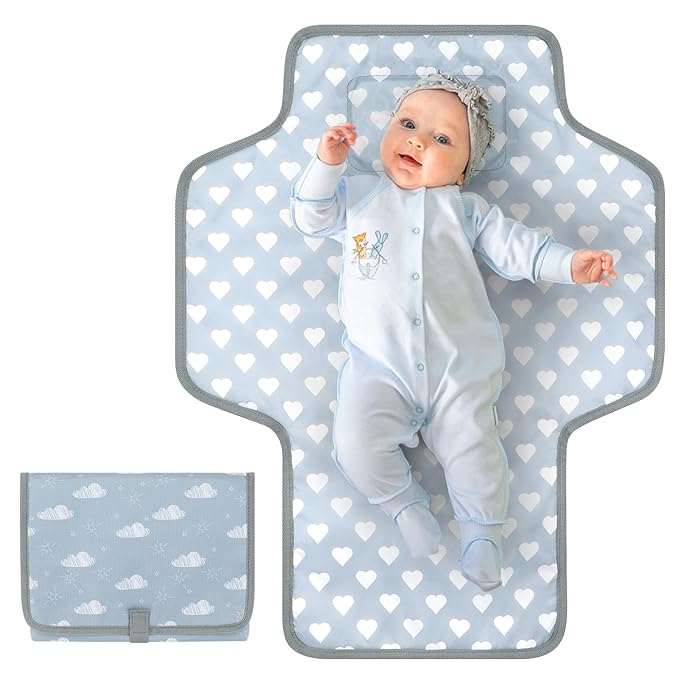 Accmor Portable Diaper Changing Pad, Waterproof Baby Changing Mat, Foldable Travel Diaper Changing Pads for Baby, Baby Essentials Shower Registry Gifts
