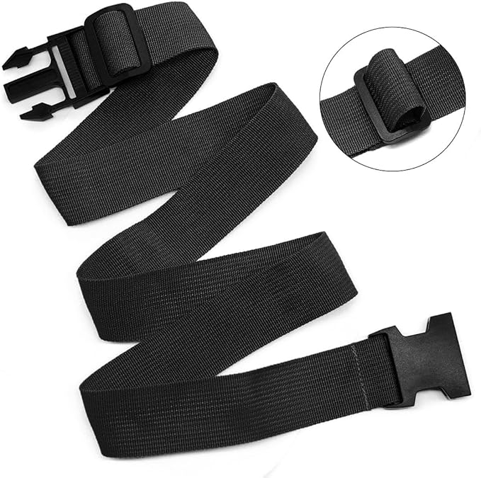 Luggage Straps for Suitcases TSA Approved, Travel Accessories to Connect Two Suitcase, Add Bag Luggage Straps for Carry On Your 3 Luggages Adjustable Buckle Belt, 2Pack Black