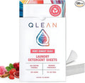 QLEAN Laundry Detergent Sheets – Travel-Friendly, HE & Standard Washer Safe, Liquidless Laundry Soaps, Quick-Dissolving Formula, Skin-Friendly (120 Loads, Ruby Sunset Bliss)