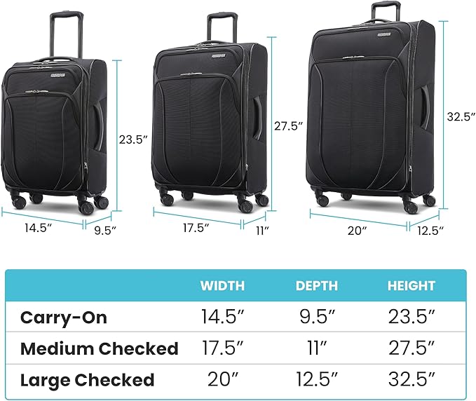 American Tourister 4 KIX 2.0 Softside Expandable Luggage with Spinners, Digital Lavender, 2PC SET (Carry-on/Large)