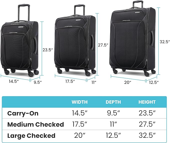 American Tourister 4 KIX 2.0 Expandable Softside Luggage with Spinner Wheels, 24 SPINNER, PURPLE ORCHID