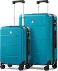 Hanke 2 Piece Hard Shell Luggage Sets with Spinner Wheels Carry On suitcase Set Checked Medium Luggage Lightweight Travel Luggage for Men Women(20/26 Inch, Caribbean Blue)