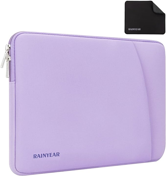 RAINYEAR Laptop Sleeve Case with Front Pocket, 15 16 Inch Protective Portable Case with Front Pocket, Briefcase Laptop Bag Cover Compatible for MacBook Pro/Max M4 M3 M2 M1 2025 2024 2023 2022, Purple