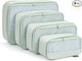 4 Piece Compression Packing Cubes for Suitcases and Backpack, Lightweight Travel Organizers (Light Green)