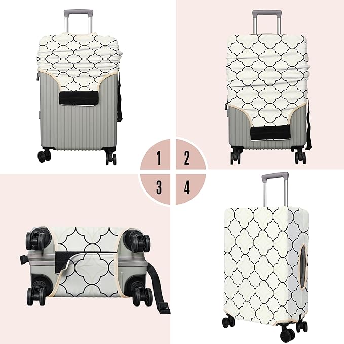 Travel Luggage Cover Suitcase Protector Fits 18-32 Inch Wheel Covers PatternedTravel Related Items Flower Luggage Protector Elastic M