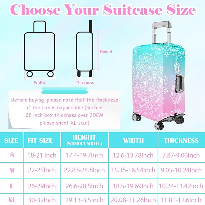Luggage Cover for Suitcase Elastic Suitcase Cover Protector, Carry On Luggage Sleeve Anti Scratch Travel Essentials Suitcase Protector Fits 27-29