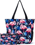 ETidy Large Capacity Foldable Tote Bag With Zipper Water-resistant SandproofWomen Beach Bag Handbag GymBag Travel ShoppingBag