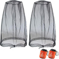 Mosquito Head Net for Insect, 2 Pack, Ultra-Fine Mesh, Fly Bug Mosquito Net Hat, Black, Large Coverage for Camping, Hiking, Fishing, Gardening, Safari, Fits All Hats for Adults