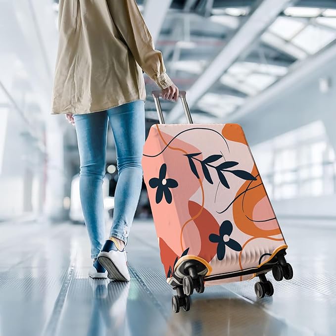 Travel Luggage Cover Suitcase Protector Fits 18-32 Inch Wheel Covers PatternedTravel Related Items Flower Luggage Protector Elastic L