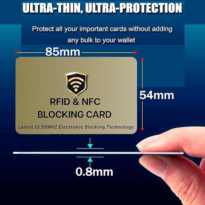 SaiTech IT 20 Pack RFID Cards One Card Protects Entire Wallet Purse For Men & Women, Contactless Bank Debit Credit Card Protector ID ATM Guard Card – Golden