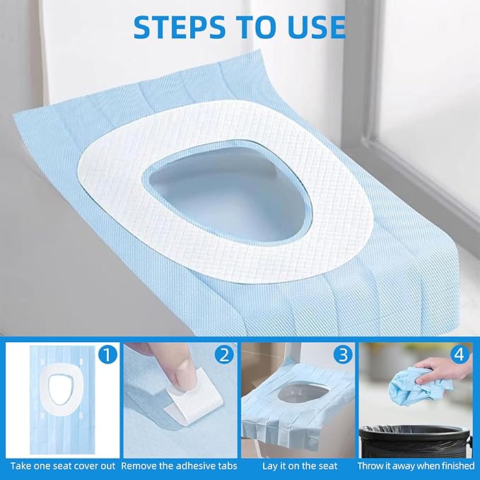 55 Pack Toilet Seat Covers Disposable 16x24 Inch XL Portable Toilet Liners Travel Seat Cover for Outdoors,Hotel, Hospital, Travel, Public Toilet Seat Cover (55 Pack, XL)