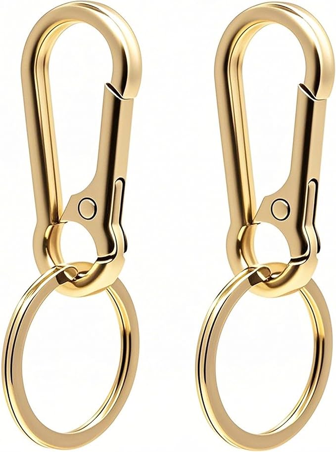 Keychain Keyring Set for Men Women Classic Metal Home Car Key Holder Organizer Portable Carabiner Clip Accessories 2PCS