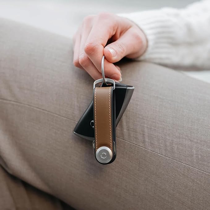 Orbitkey Key Organizer Hybrid Leather | Premium Nappa leather & TPU, Stainless Steel Locking Mechanism, Slim & Quiet Profile
