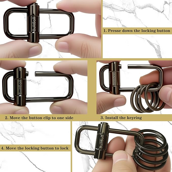 Key Chain, Heavy Duty Lock Key Ring Keychain Clip Key Holder Organizer for Home Car Keys Women Men