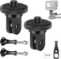 NEEWER Action Camera Tripod Mount Adapter with 1/4"-20 Screw Aluminum Alloy Accessories Compatible with Insta360 X5 X4 X3 GoPro Hero 13 12 DJI Osmo Action 5 Pro 4 3 AKASO APEMAN, GP-81