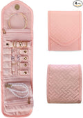 emissary Small Jewelry Travel Case Organizer for Necklace, Earrings, Rings, Bracelet, Jewelry Storage, Earring Storage, Necklace Storage, Valentines Day Gifts Pouch Bag Accessories for Travel (Pink)