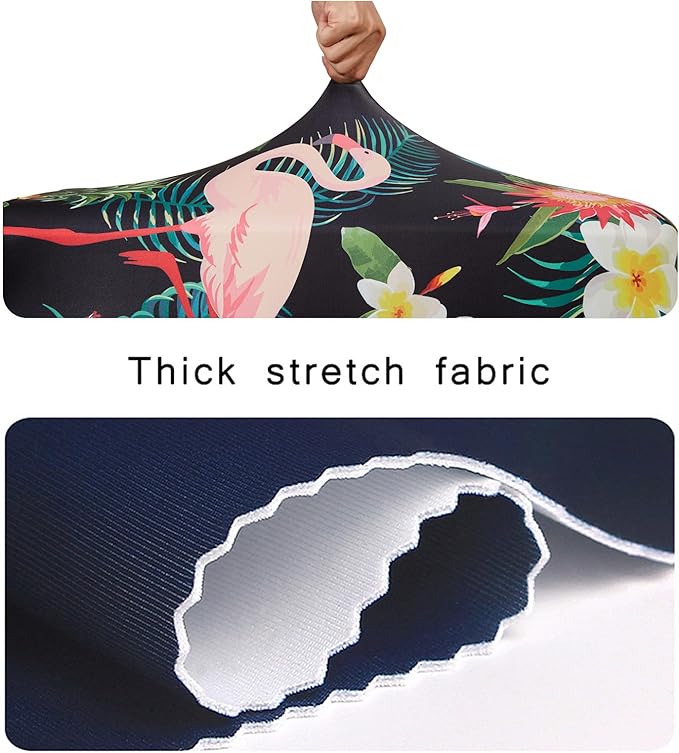 WUJIAONIAO Travel Luggage Cover Baggage Suitcase Cover Protector Skins 18-32 Inch (Flower flamingo, M (for 22-24 inch luggage))
