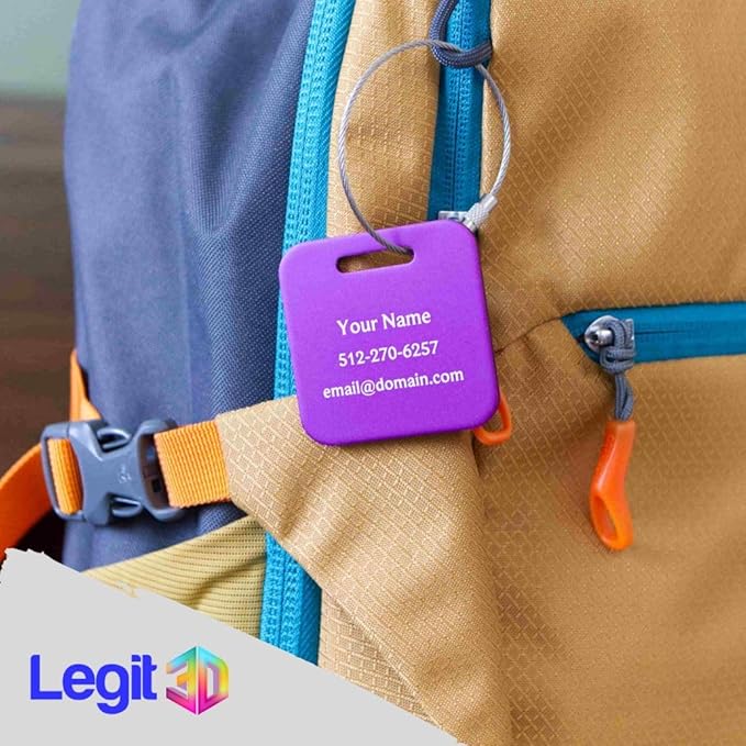 Custom Metal Luggage Tags (3 or 6 Pack) - Personalized Unique Suitcase & Backpack Travel, Durable, Waterproof & Heavy Duty (Orange)