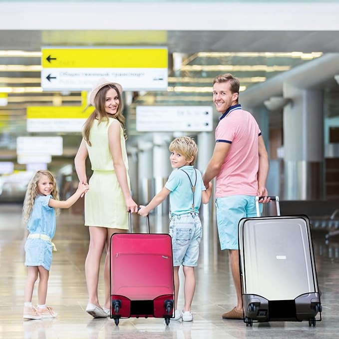 Thicken Clear Luggage Cover Protector, 24" PVC Luggage Covers for Suitcase Waterproof Dustproof Anti-scratch Travel Suitcase Covers Case for Wheeled Luggage