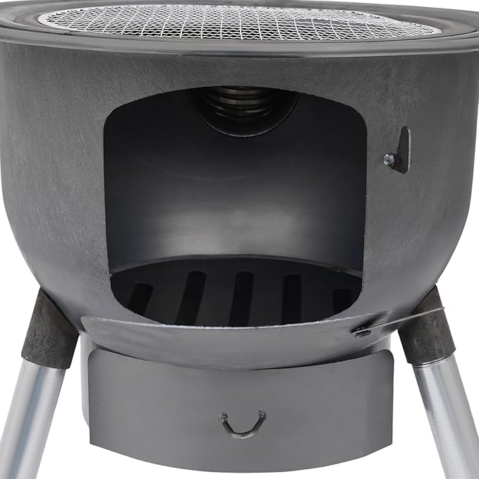 Camping Stove, Wood Burning Stove, Portable Grill Barbecue Cooking Grate and Cooktop with 3 Size Stove Rings, Multi-Functional Firewood Stove for Outdoor, Fishing, Hiking