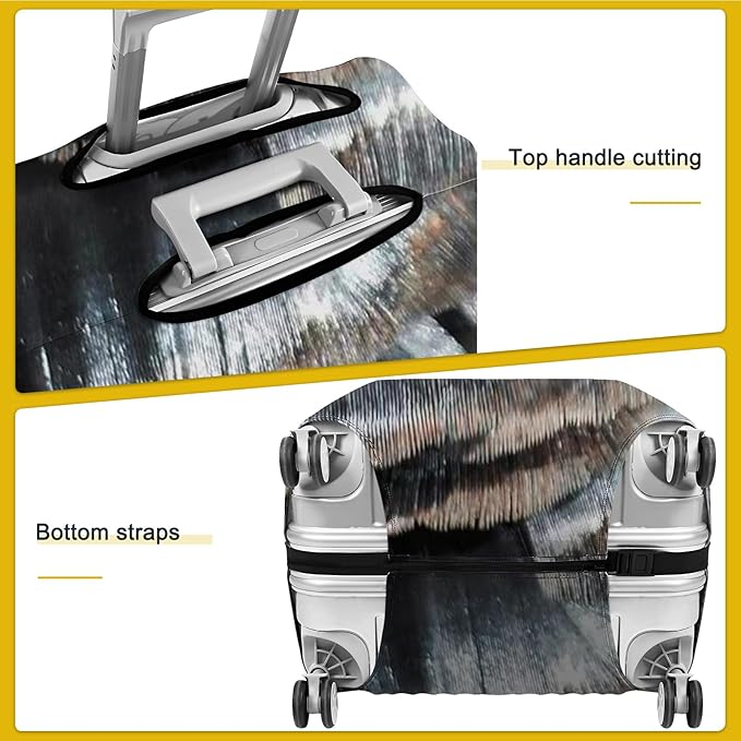 20/24/28 Inch PVC Luggage Protector Covers for TSA Approved 3 PCS Clear Suitcase Cover Protector Transparent Luggage Protective Cover Set (Painting, 20/24/28(3 sizes))