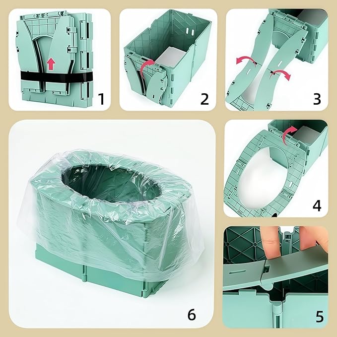 Travel Potty,Portable Potty Seat Foldable Travel Training Toilet Seat,Foldable Toilet for Outdoor Camping (Pink)