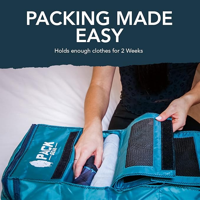 Pack Gear Hanging Luggage Organizer - Our Carry On Closet Insert Fits inside easily - Our Hanging Luggage Organizer Uses Velcro to Allow Instant Access to your Clothes (Mesh Green, Carry-On Size)