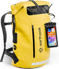 Earth Pak Waterproof Backpack - Heavy Duty Hiking Backpack - Roll-Top Closure - Waterproof Bag - Cushioned Dry Bags Waterproof w/ IPX8 Waterproof Phone Case - Wet Bag for Hiking, Kayak