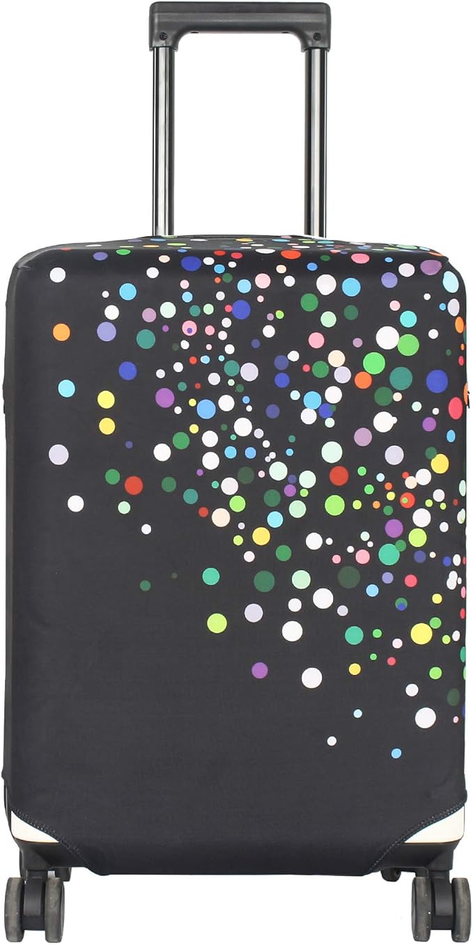 HYPER VENTURE Washable Luggage Cover - Fashion Suitcase Protector Fits 27-30 Inch Luggage (Color Dots, L)