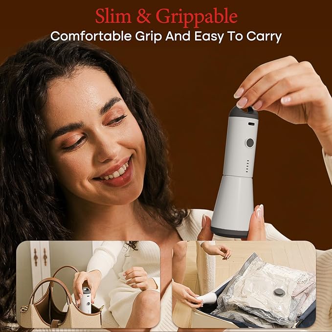 9 Packs Rechargeable Pump Vacuum Bags for Travel Packing, Carry-on Size Vacuum Seal Bags for Luggage and Suitcase Compression, Space Saver for Clothes and Clothing Organization