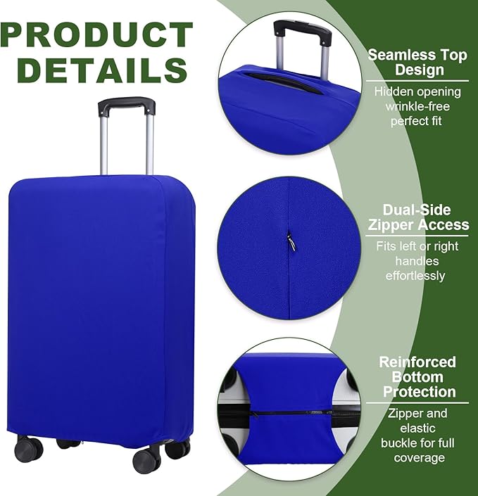 PATIKIL Luggage Cover, Suitcases Covers Elastic Carry on Cover Protector Washable Scratch-Resistant Fits 24-25 Inch Luggage for Travel Business Trips, Blue