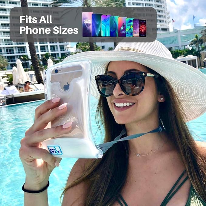 AquaVault 100% Waterproof Floating Smart Phone Case & Money Pouch - Fits All Phones - Made from Premium Heavy Duty PVC for Added Drop Protection - Includes Adjustable Neck Strap. Blue