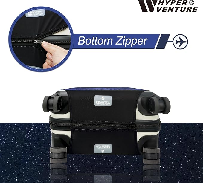 HYPER VENTURE Washable Luggage Cover - Fashion Suitcase Protector Fits 18-22 Inch Luggage (Fragile, S)