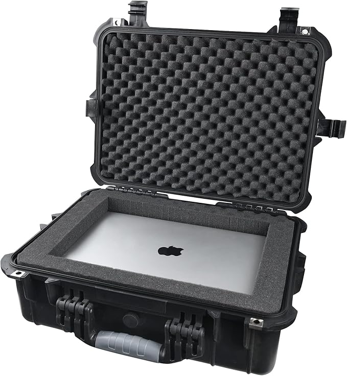 MEIJIA All Weather Portable IP67 Waterproof Protective Case, Hard Camera Case with customizable foam, Perfectly Protection of Camera, Drones,Pistols,Lens,Equipments,Black,18.5 x14.06x6.93inches