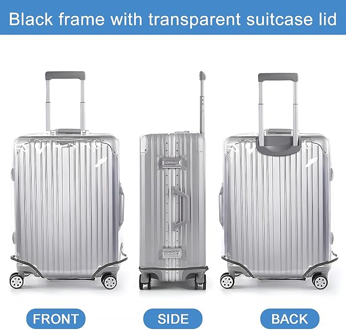 Clear Luggage Cover for 28 inch Suitcase Tsa Approved Thicken PVC Plastic Suitcase Protector Cover for Baggage Travel Waterproof.